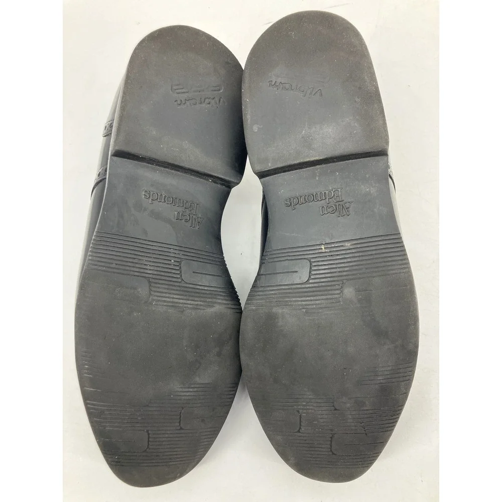 Allen‎ Edmonds Sanford Cap Toe Derby Mens 9 C Black Excellent Semi-Brogue 3408